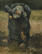 Vincent Van Gogh A Peasant Woman Digging oil painting reproduction